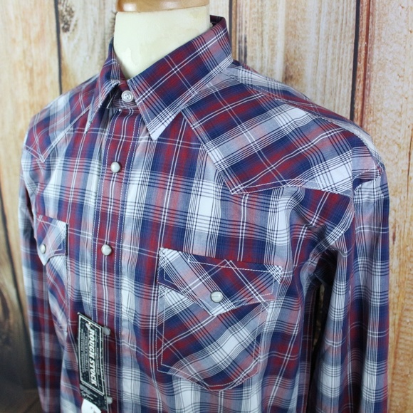 Panhandle Men's Pearl Snap Shirt Western Flip Cuff - Picture 7 of 8